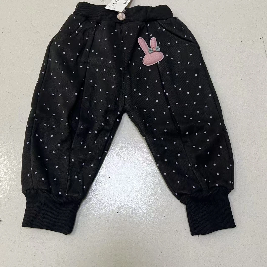 XTLL女男宝新款冬季加绒裤2024年0-6岁韩版裤子宽松洋气