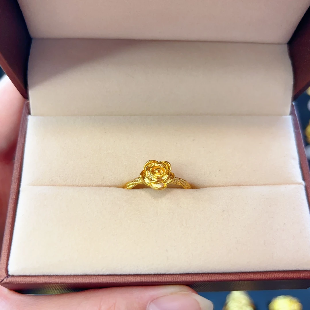 铜合金戒指 精致秀气玫瑰花戒（078）