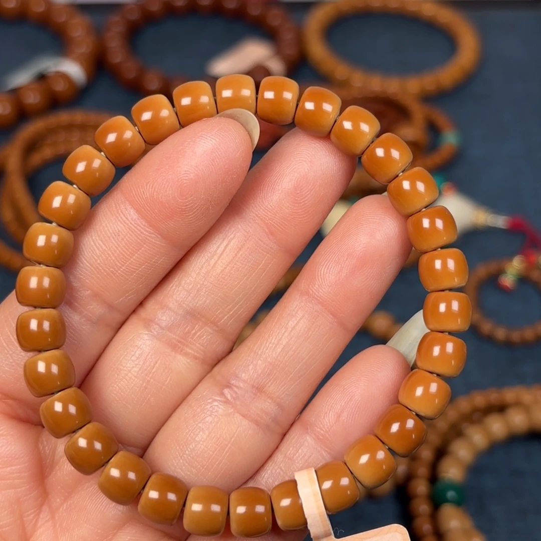 橄榄核手串7.6mm橄榄核尖直切单圈