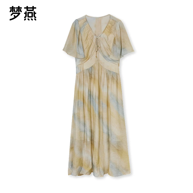 梦燕夏季女时尚百搭气质优雅宽松休闲连衣裙4BB02B5014/BB02B5038