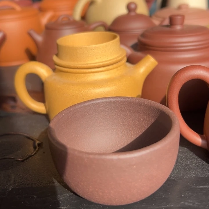 紫砂茶壶天青杯子60cc