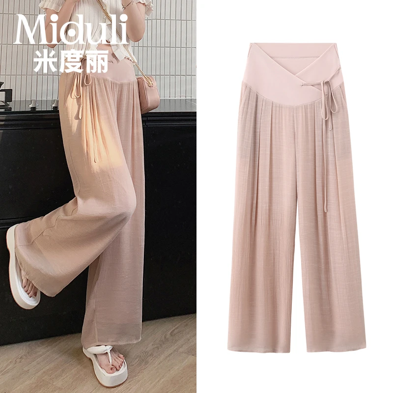 夏季凉感欧若风孕妇裤显瘦百搭轻薄山本裤直筒阔腿裤50702