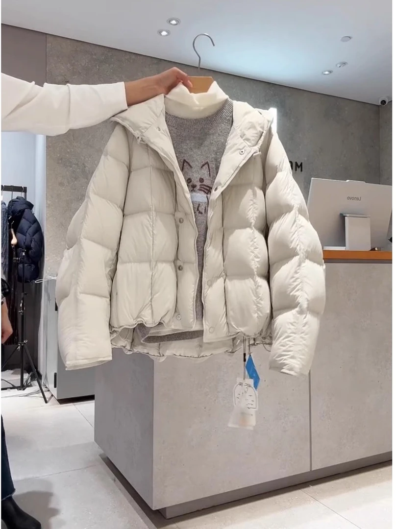 短款女装2025冬季新款小个子连帽宽松面包服泡芙保暖棉服棉衣外套