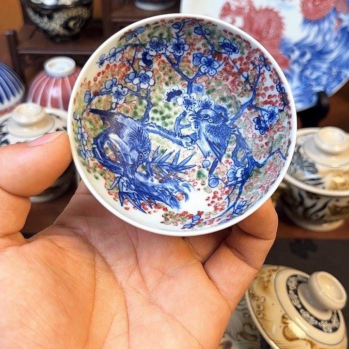 摆件釉里红福利暇景德镇