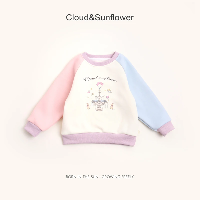 【云朵小葵】女童冬季新款插肩小兔喷泉休闲卫衣991939