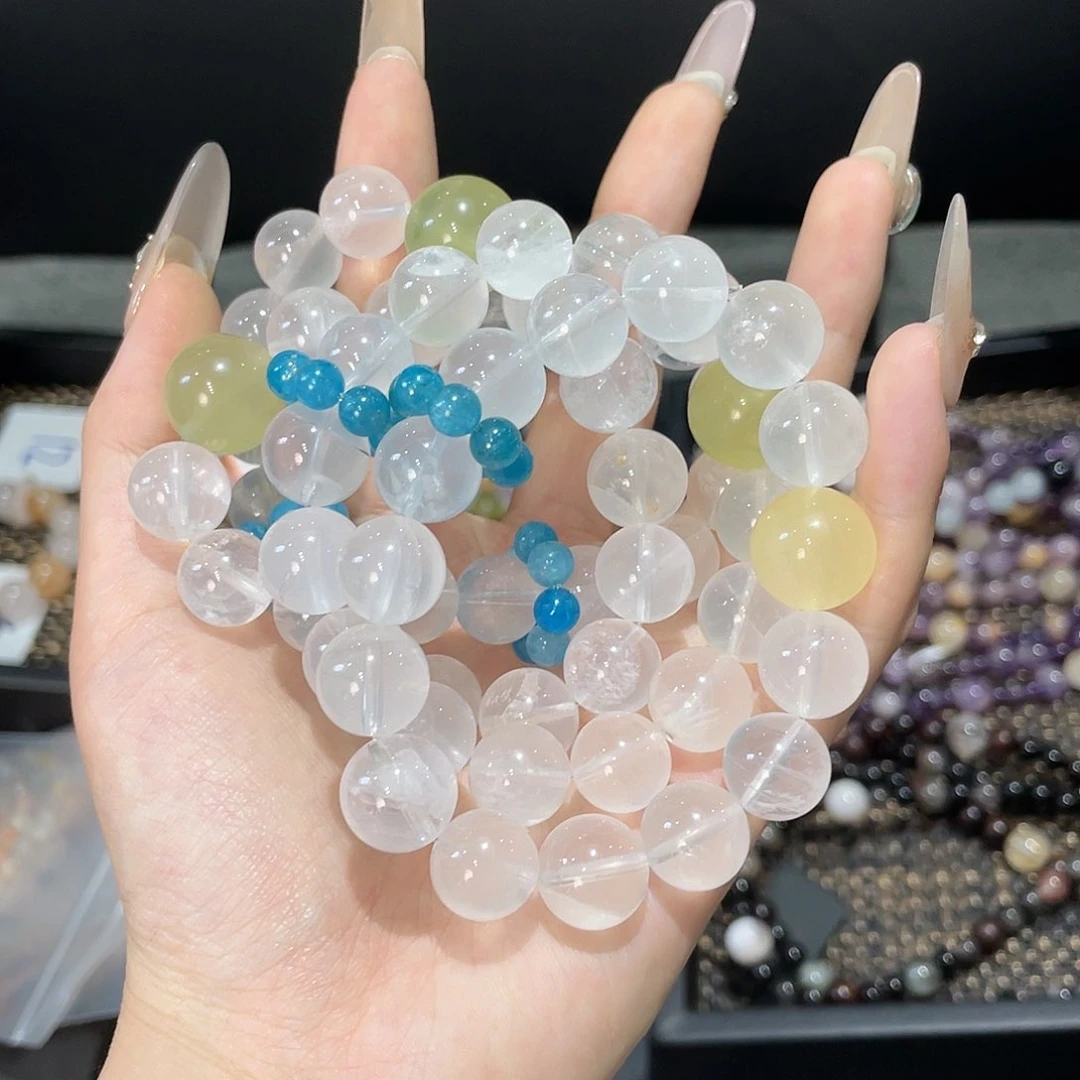 水晶手串未镶嵌天河石跑环