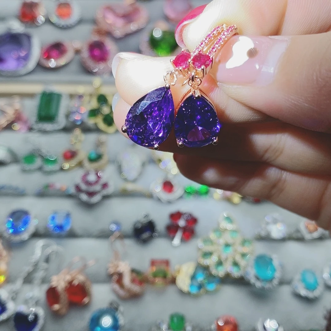 【闪购商品】托帕石耳饰银S925镶嵌