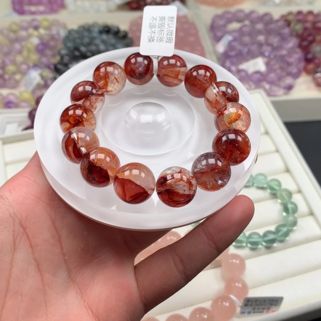 水晶手链未镶嵌红胶花15，A39