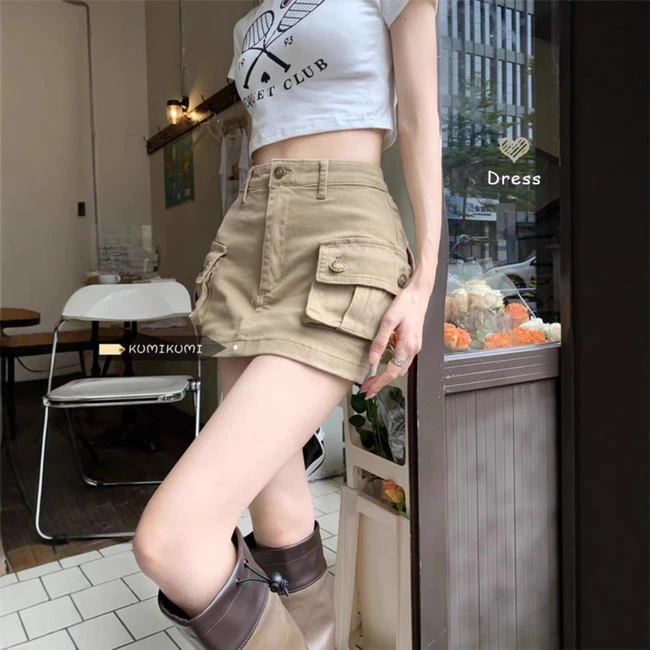 【久野极简设计】2025年夏季新款辣妹牛仔工装裙显瘦