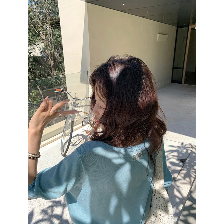 张贝贝 加纳随想记 莱赛尔+亚麻 法式慵懒风针织短袖