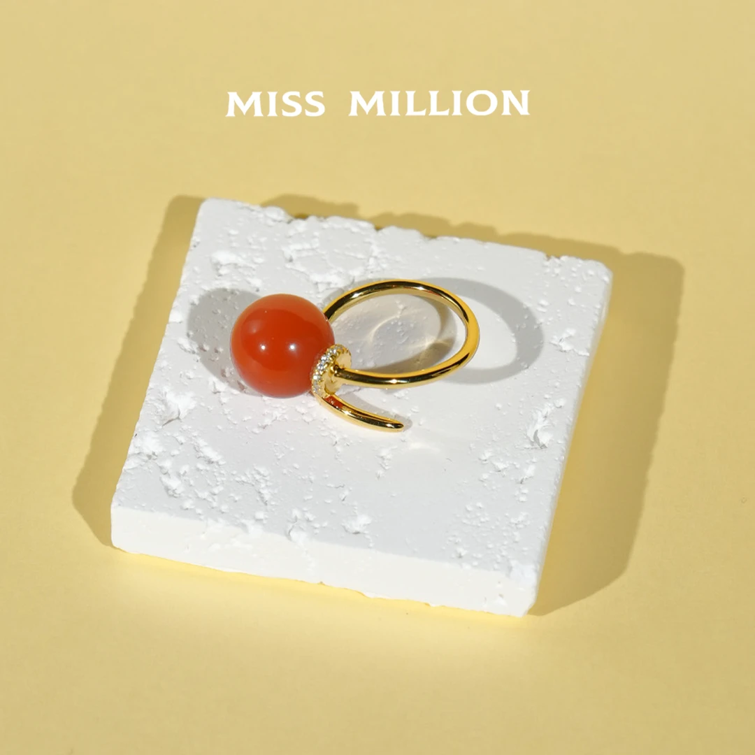 MM · 似火· 南红开口可调节戒指 · 11mm （多样性）
