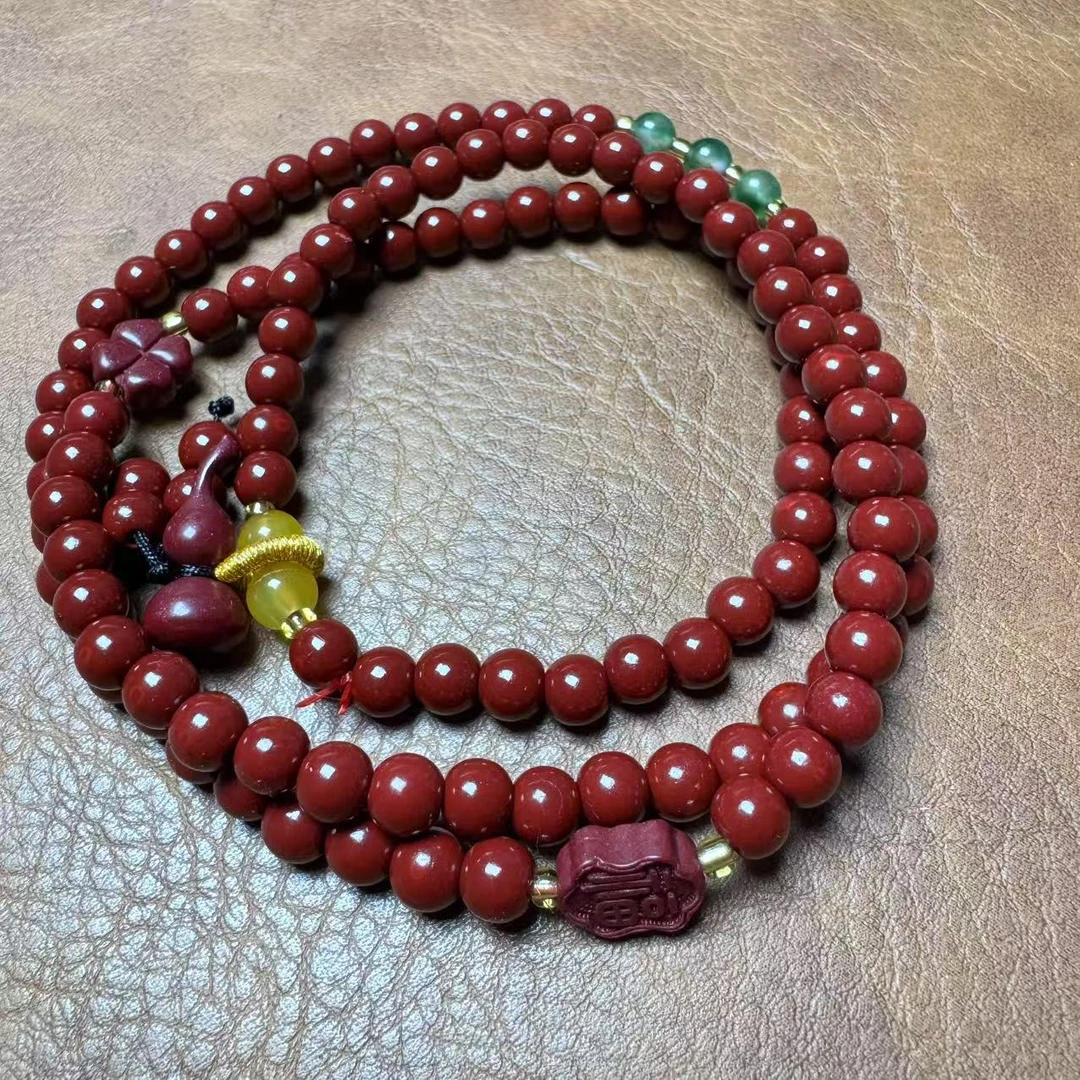 天然辰砂天然辰砂精品多圈手串（无礼盒）MTYC 127