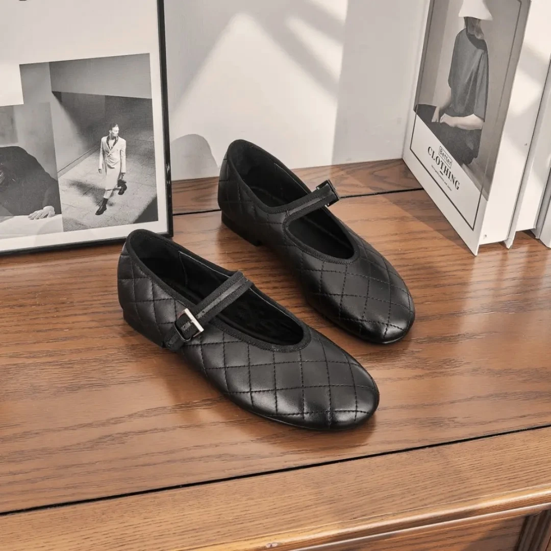 T972025春季新款平底单鞋女真皮百搭时尚软底乐福鞋女G666