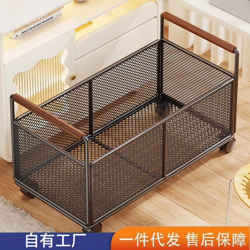 书包置物架桌下多功能图书收纳筐宿舍带滑轮放包架子多功能小推车