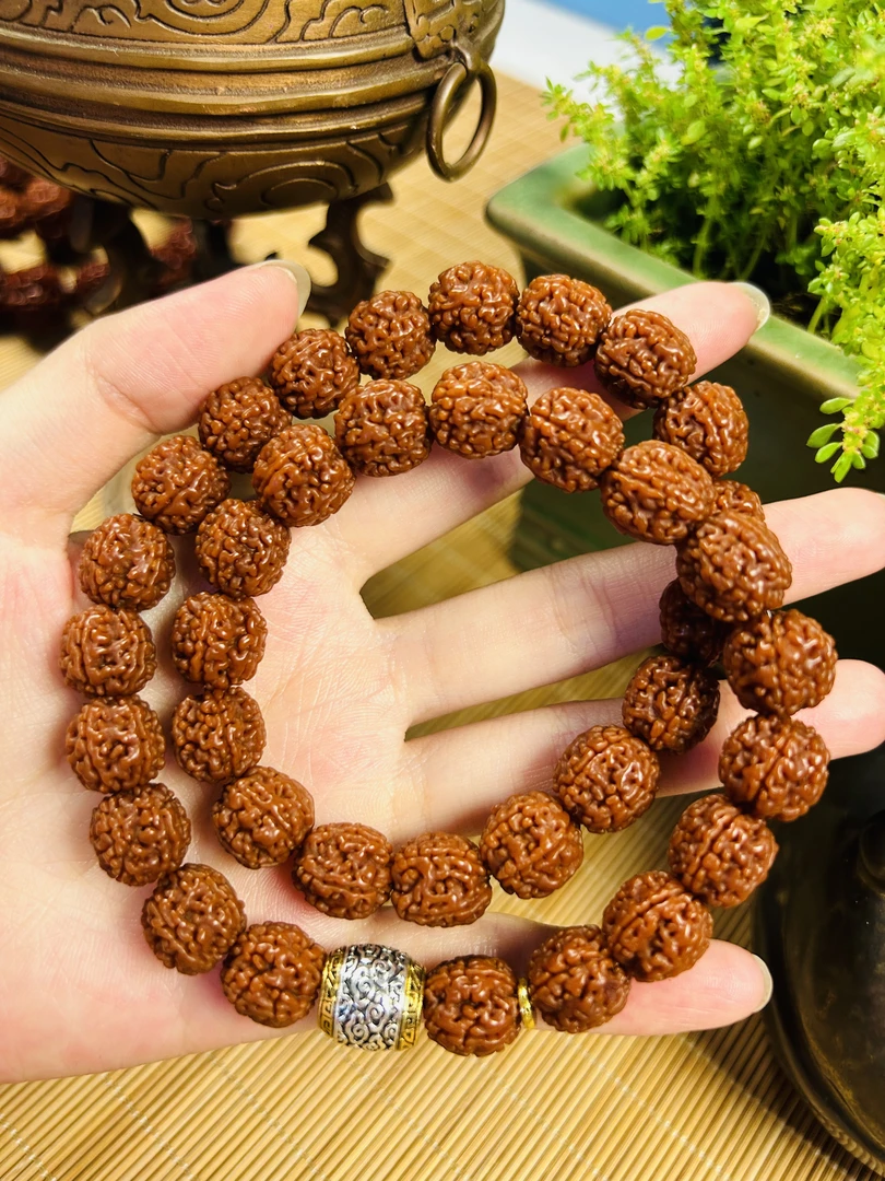 11～12mm印尼小金刚双圈手串男女款盘玩手持 机刷已包浆老树王盘龙