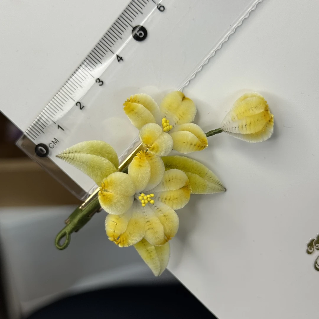 胖绒 绒花 发夹 新中式 中国风 发饰 非遗绒花 发簪