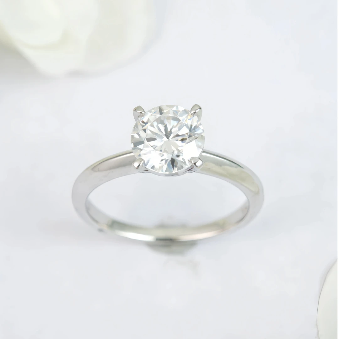 实验室培育钻石经典四爪IGI认证求婚情侣婚戒女款人造钻石