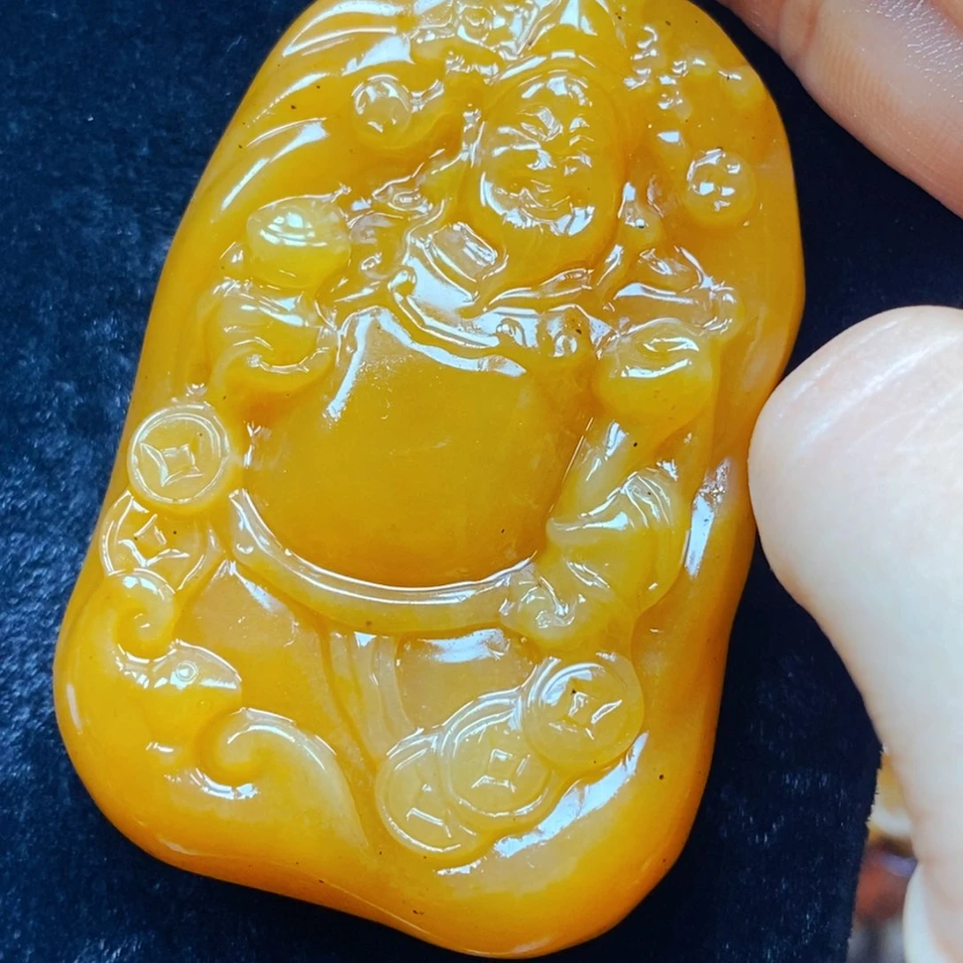 未镶嵌石英质玉（黄龙玉）吊坠(不含链)