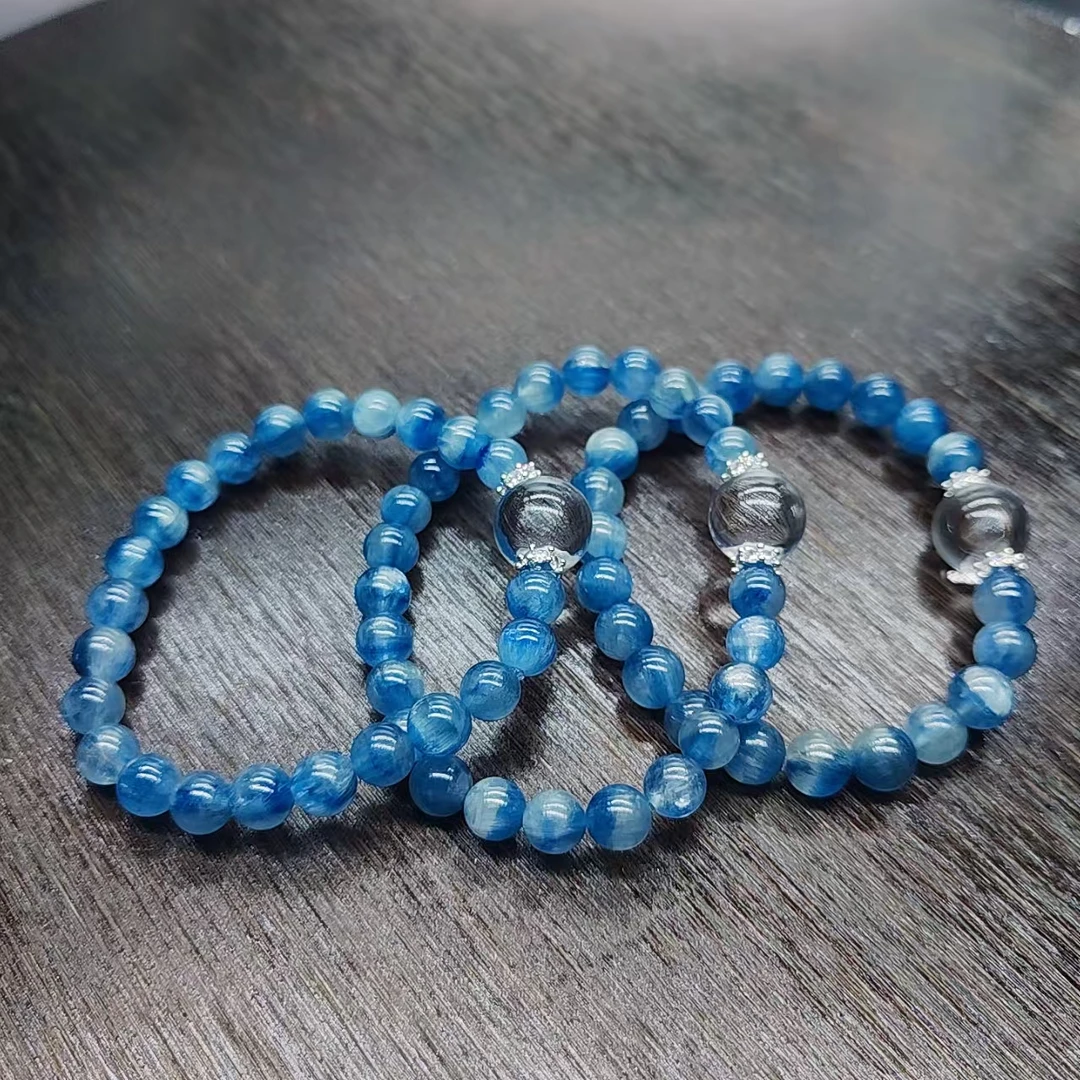 硕夏天然蓝晶石6-7mm设计款手链多样性发其一SX0653