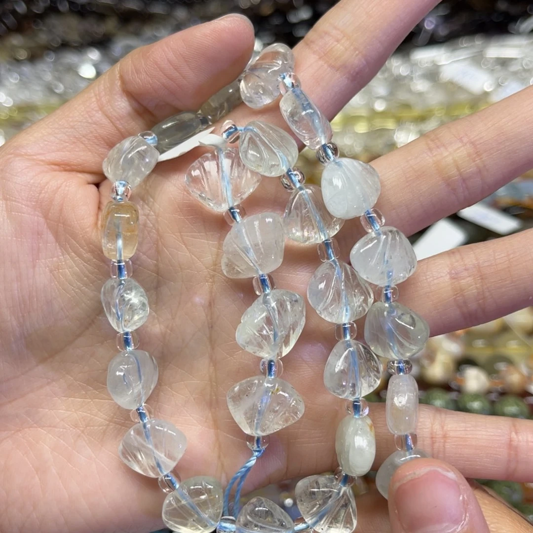 水晶颈饰未镶嵌天然绿水晶卡13长条38厘米