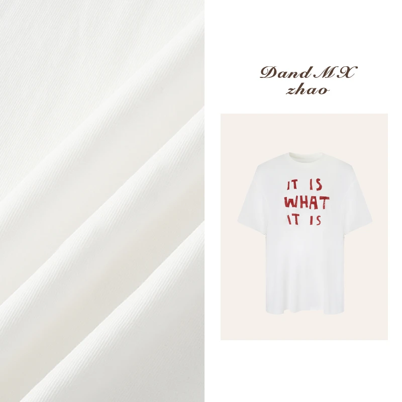 D&MX 美式简约印花红色字母莱赛尔天丝高个子短袖T恤82053