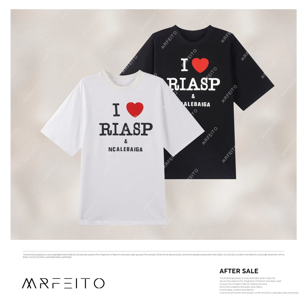 【海岛热恋】2025春季新款字母爱心女短袖T恤欧若风穿搭