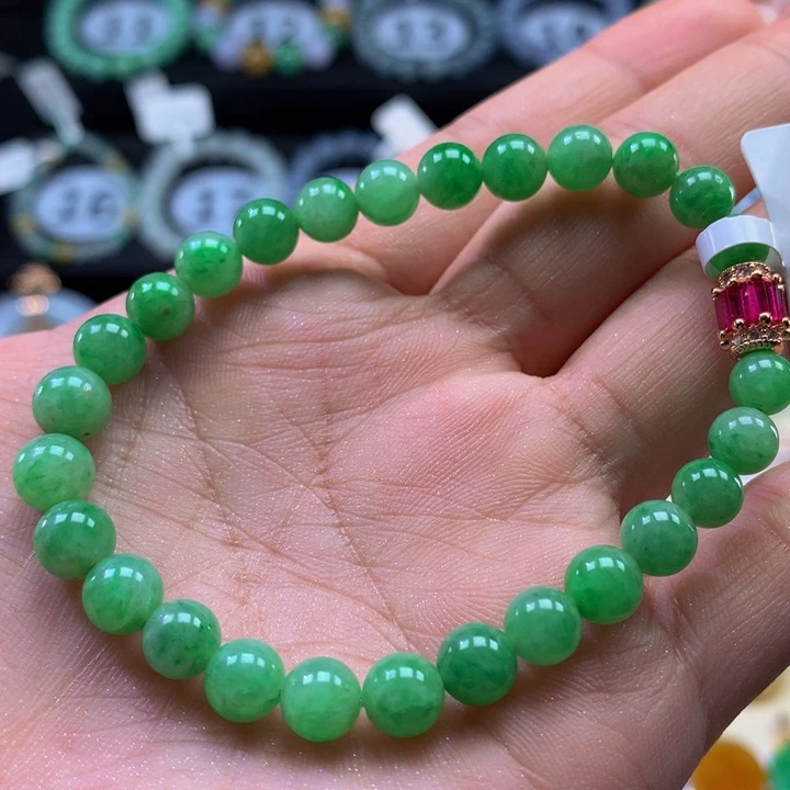 翡翠手链未镶嵌韩**娃翡翠6+