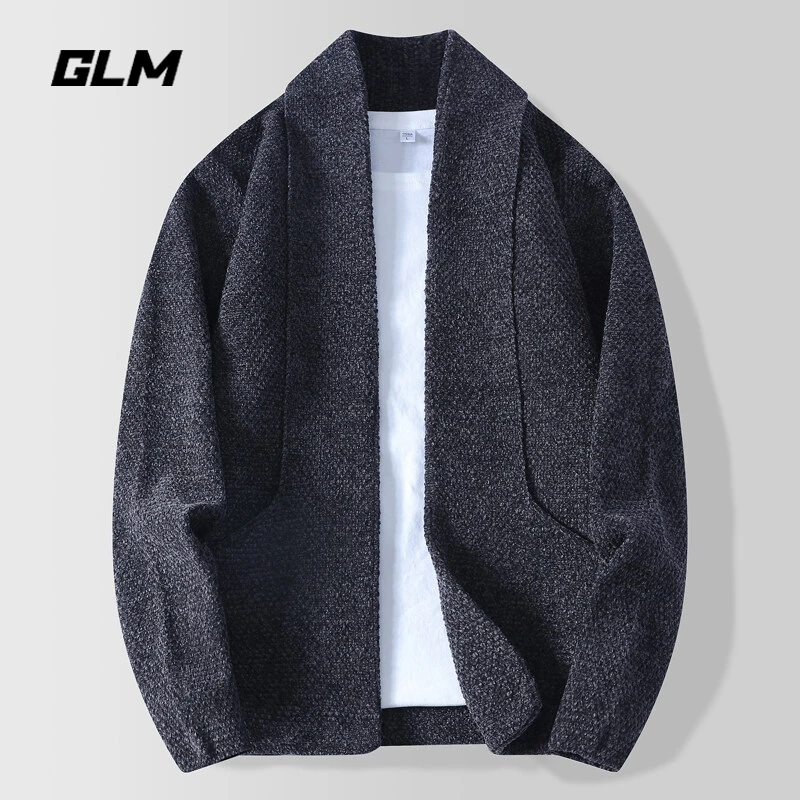 GLM纯色针织外套男春秋季新款商务休闲青年高端时尚百搭开衫毛衣