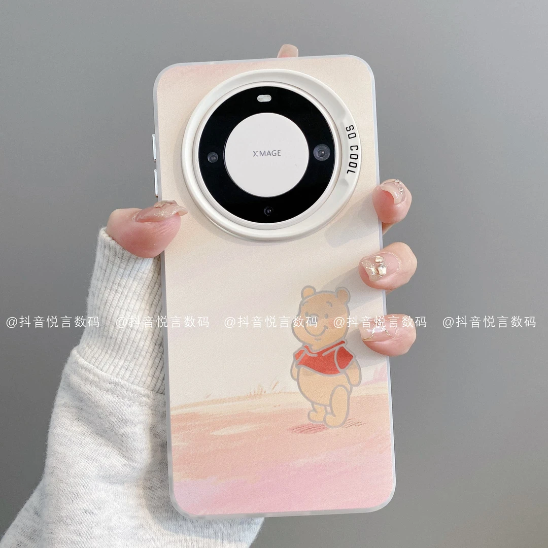 磨砂彩银适用华为mate70pro/60/50/40/30苹果16pro卡通维尼手机壳