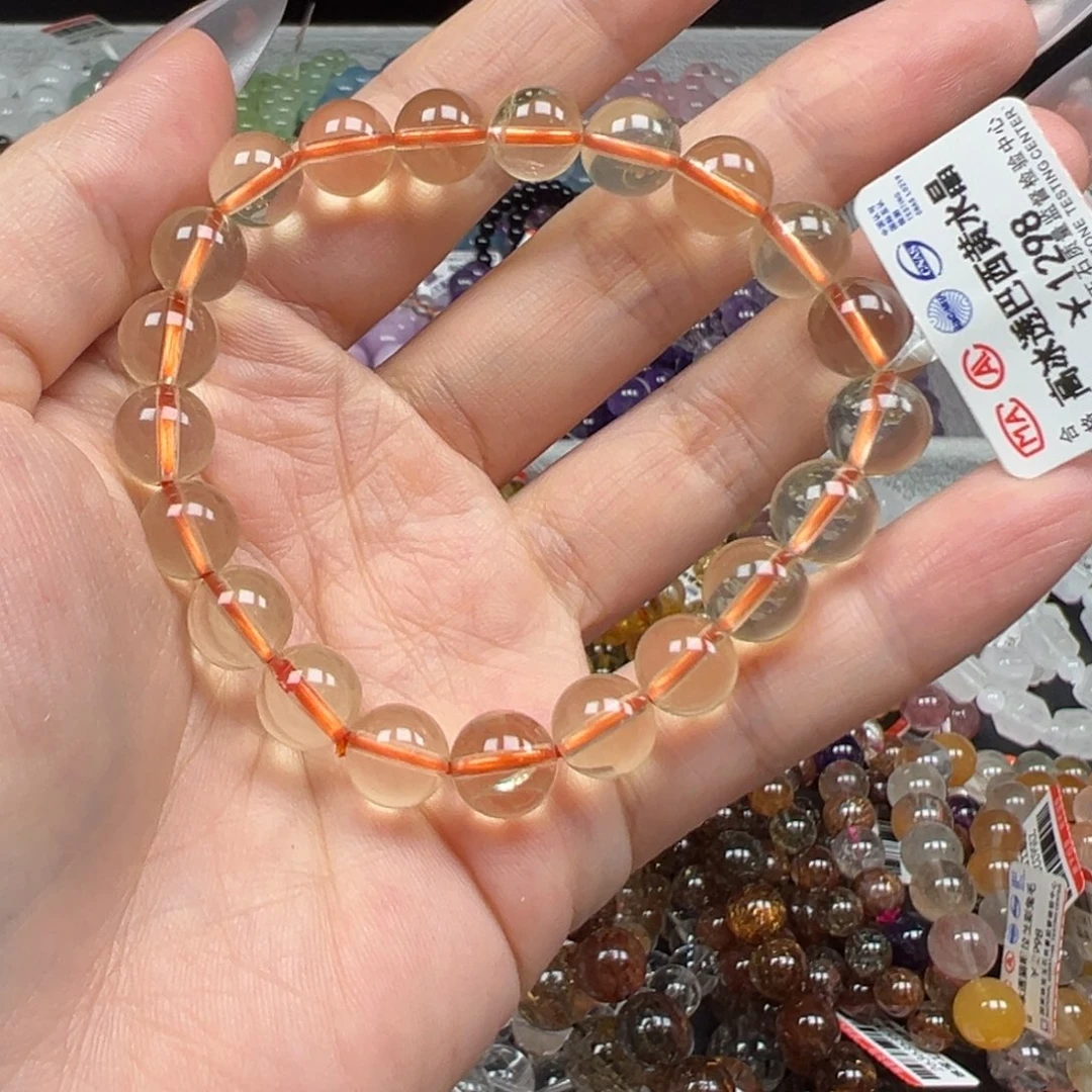 未镶嵌手链水晶卡8高冰透巴西黄水晶46