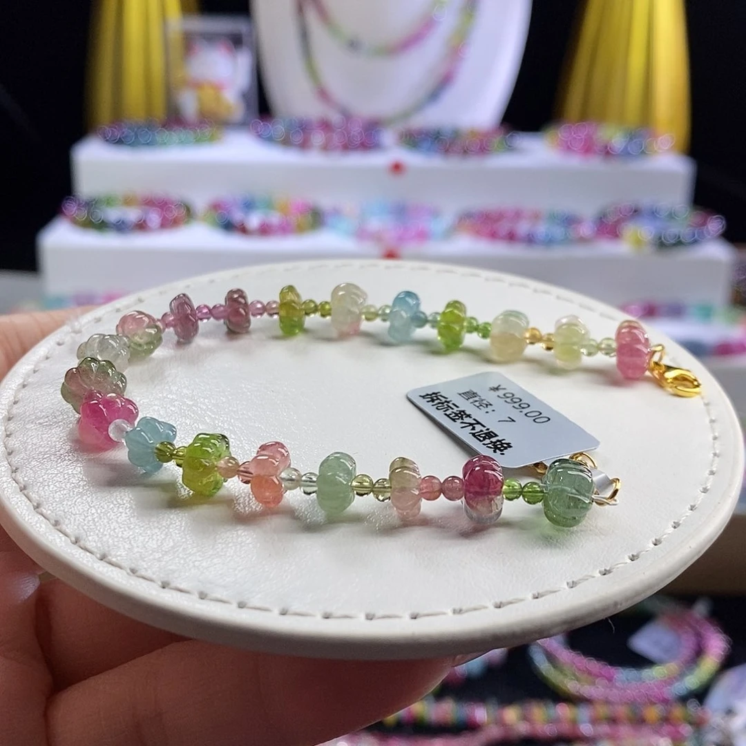 未镶嵌手链碧玺西瓜 南瓜珠