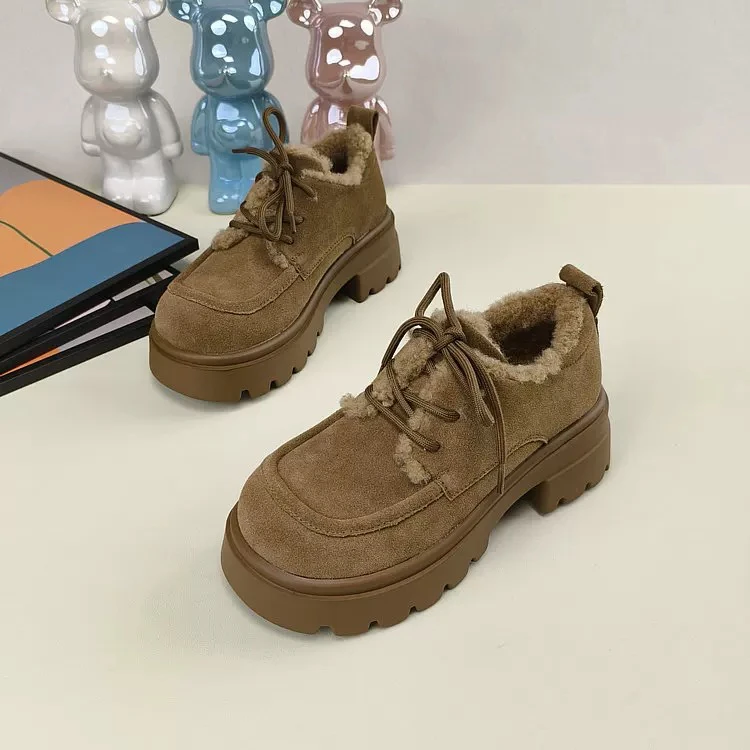 冬季休闲厚底英伦风棉鞋6135仓