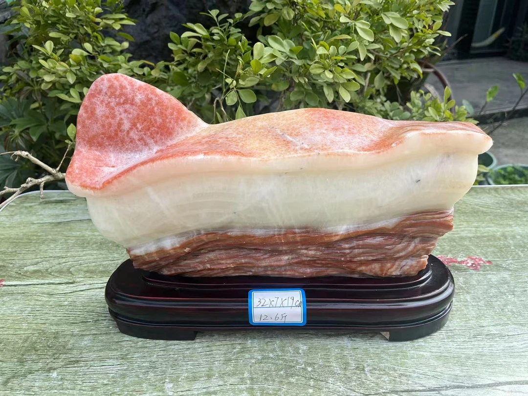 精美肉石摆件富贵肉石摆件装饰茶台中式桌面摆件雕刻H11