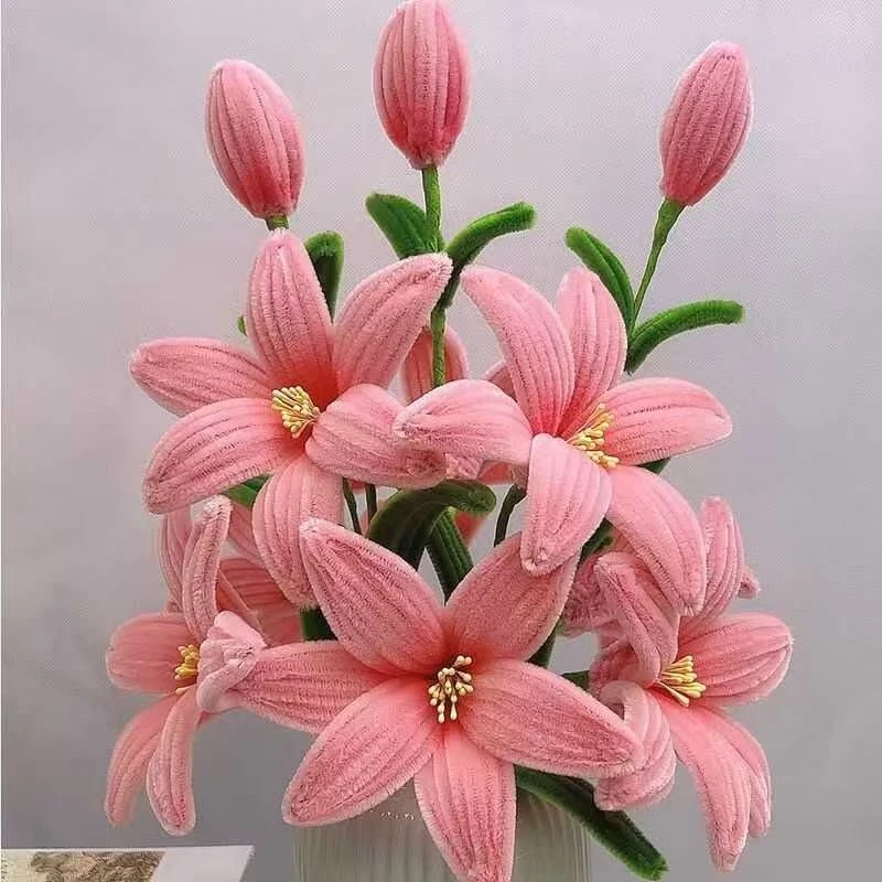 新疆西藏包邮】扭扭棒百合花束手工diy材料包扭扭棒高颜值手工编织