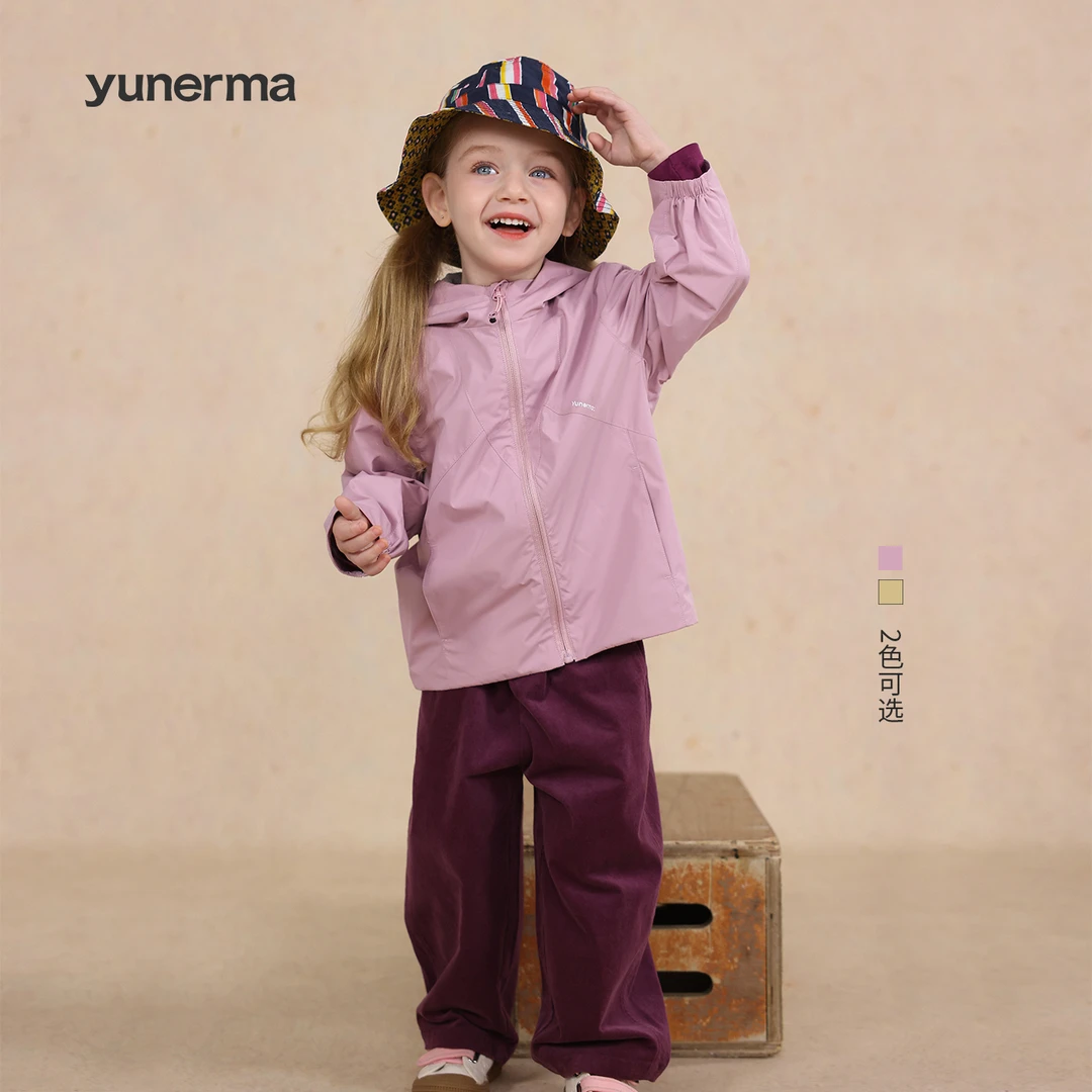 允儿妈女童杜邦三防连帽外套宝宝幼儿园春秋软壳冲锋衣儿童上衣潮