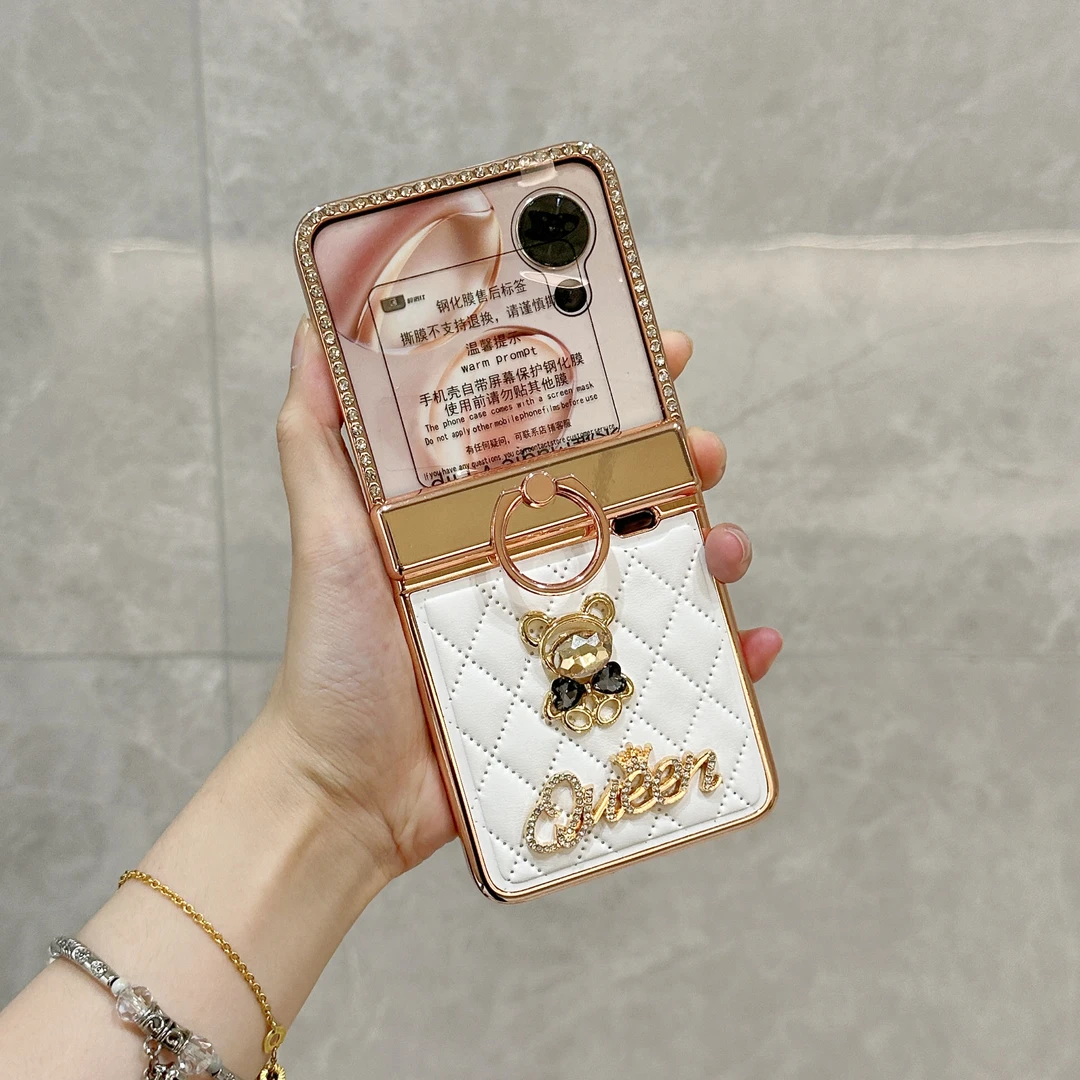 适用于荣耀Magicvflip手机壳折叠屏高档轻奢时尚小香风钻熊保护套