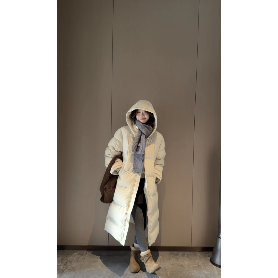 551231#90白鸭绒泡芙羽绒服女韩版时尚长款羽绒服（充绒294g）