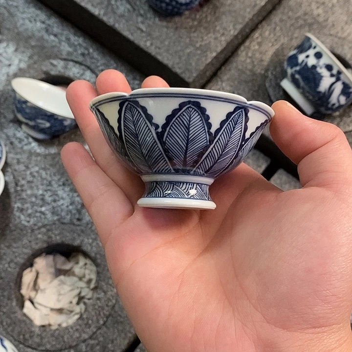 元青花芭蕉高足杯