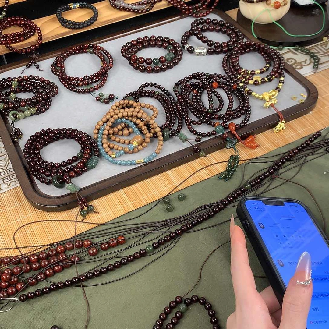 手串檀香紫檀（小叶紫檀）墨*～手工费10元，不退不换