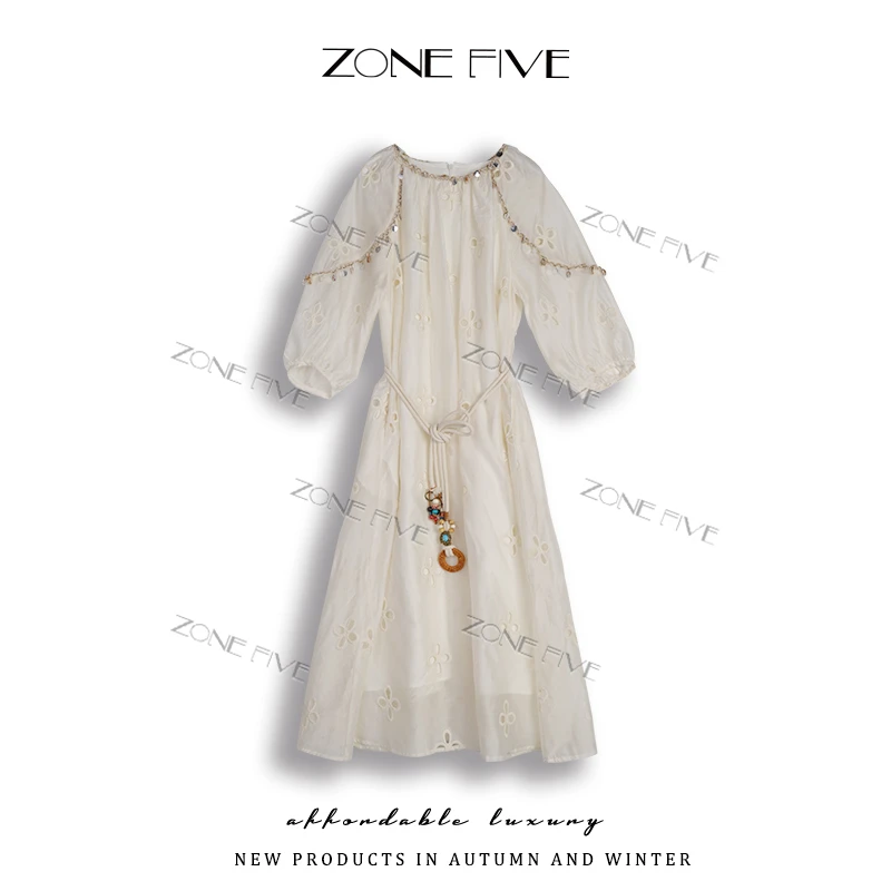 【zonefive】【天丝】2025新款天丝连衣裙送腰带时尚气质轻奢高级感