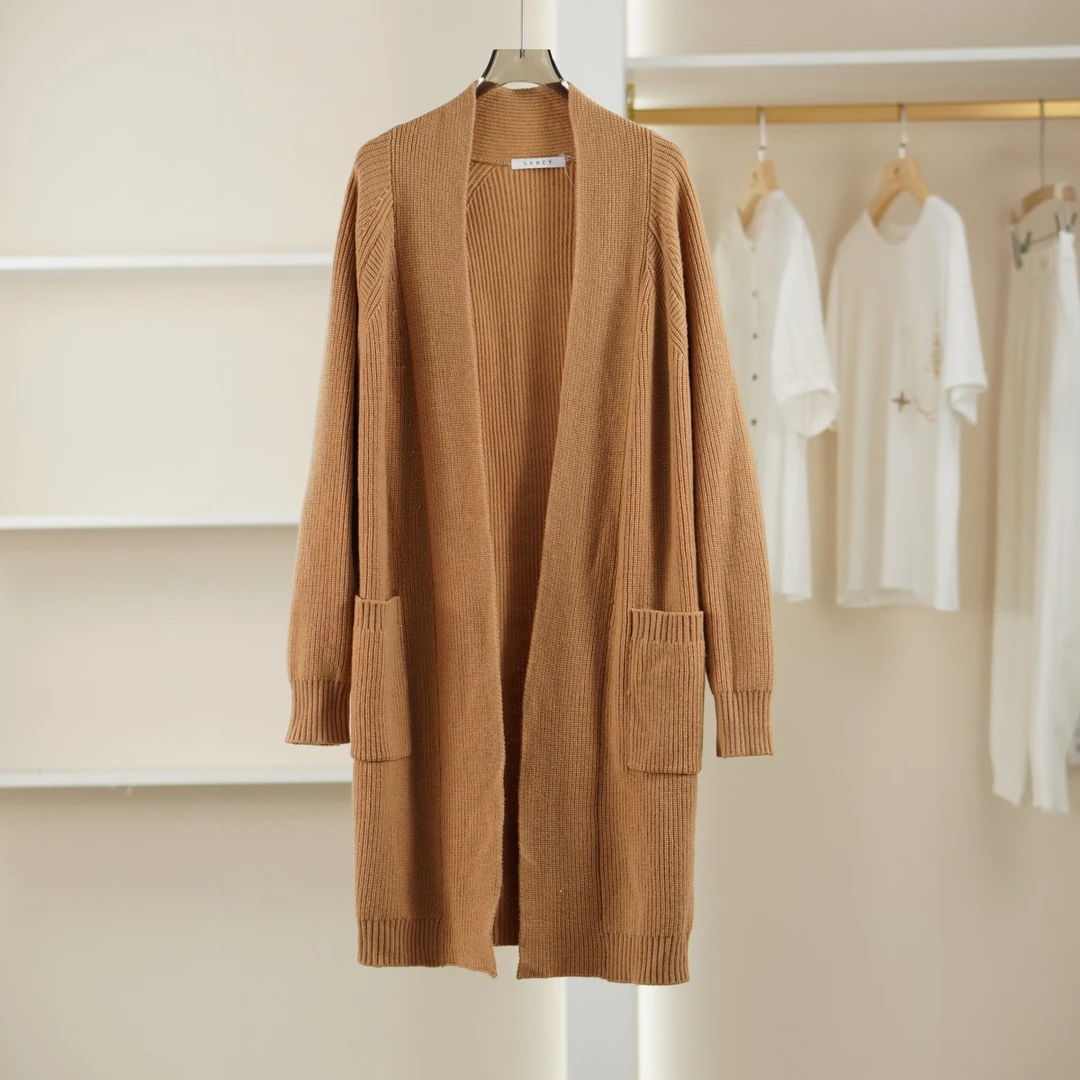 麦迪尚品  50425209 慵懒风中长款针织开衫秋冬女装商场同款