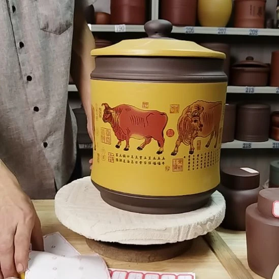 正品茶叶罐九饼宝塔五牛图9