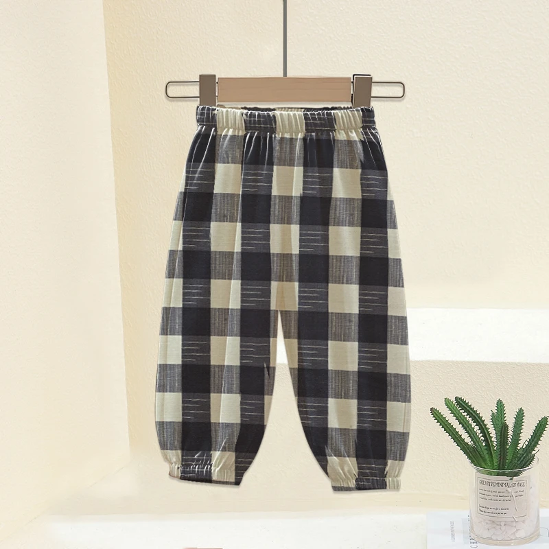 儿童防蚊裤夏季2025新款男女童冰丝束脚裤薄宝宝外穿透气空调长裤