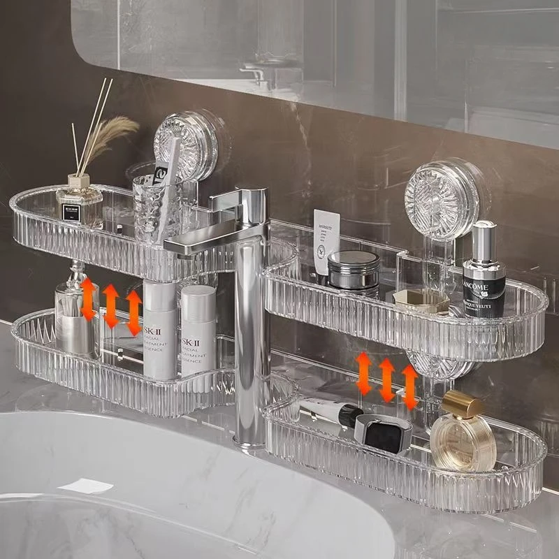 吸盘洗漱台置物架壁挂免打孔卫生间浴室镜前洗手池水龙头收纳挂架