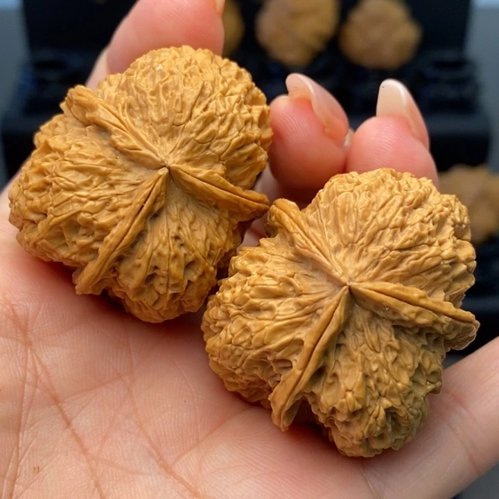 横***仑文玩核桃吊坠蚂蚁纹四棱