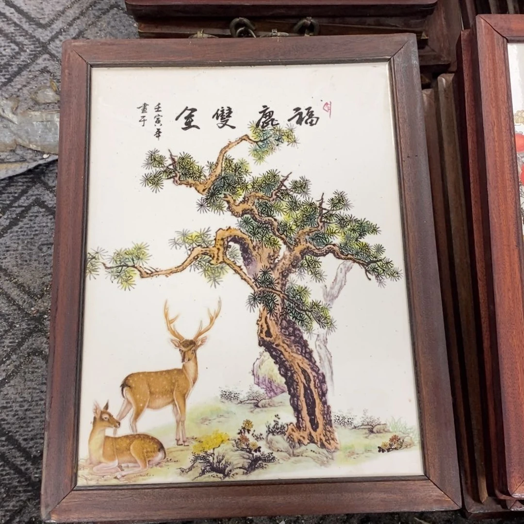 瓷片37*28 景德镇瓷板画柴窑烧制