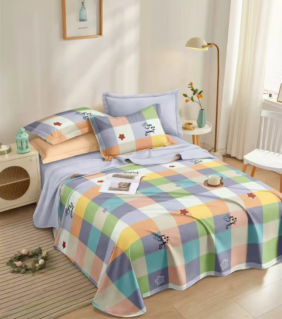 山东正宗加厚加密双径双纬老粗布 四季可用 彩虹格子