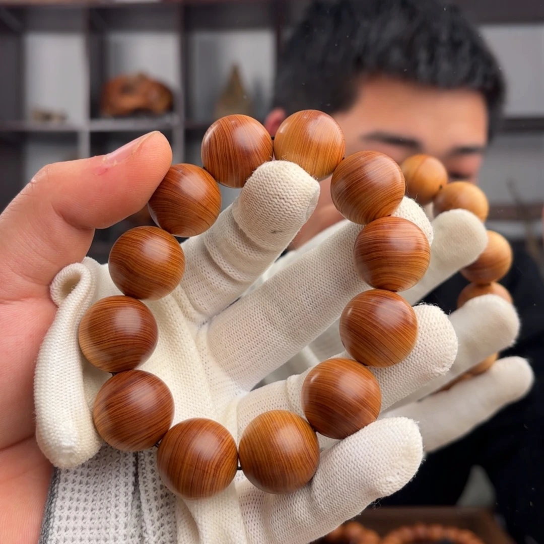 柏木（崖柏）手串/手链20红油蚕丝纹药香板根料