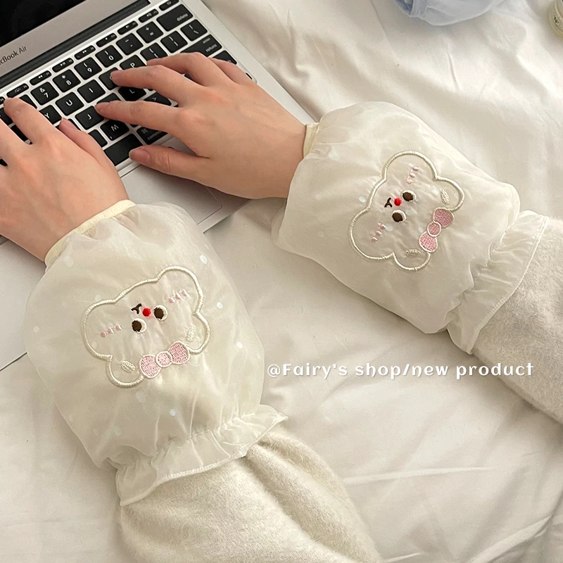 可爱袖套双层防水短款学生成人办公室耐磨防污袖头新款羽绒服护袖