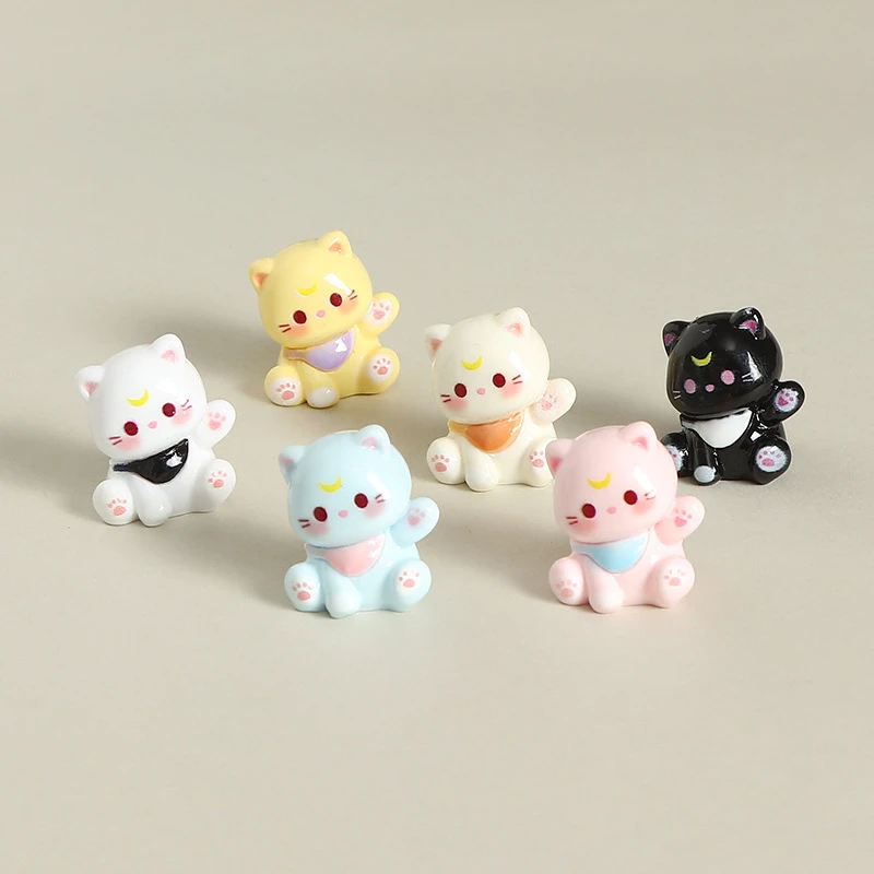 立体树脂可爱小猫咪手工装饰摆件露娜猫萌粒桌面车载小摆件工艺品